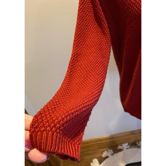 Croft & Barrow Solid Color Burgundy Sweater Fair Isle Style Neckline Sz Medium - Picture 6 of 10